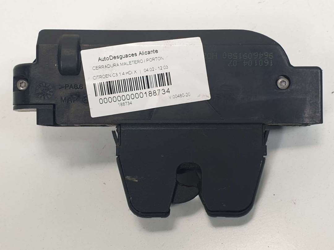 CERRADURA MALETERO / PORTON - 9646091580 - CITROEN - C3