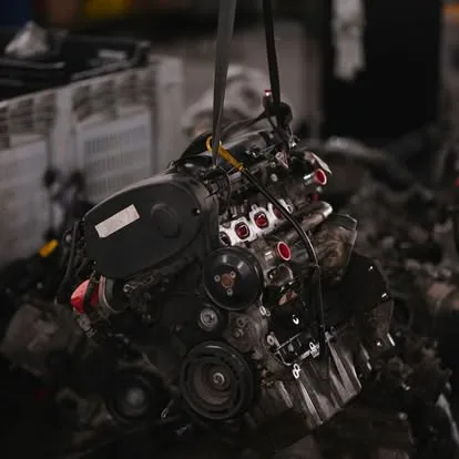 Ausgebauter und geprüfter Motor in unserer Halle